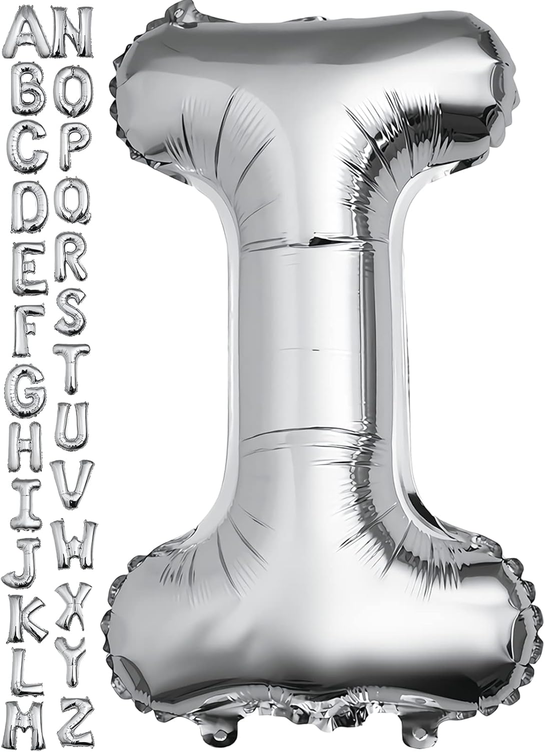 40 inch Silver Letter A Balloon, Big Size Alphabet Foil Mylar Helium Balloons for Birthday Party Celebration Wedding Anniversary Baby Shower Decorations Supplies Alphabet A