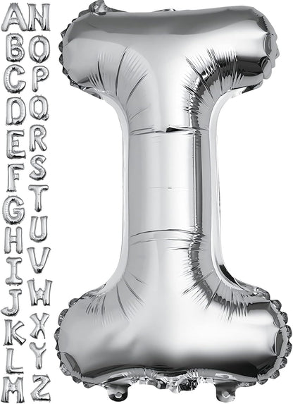 40 inch Silver Letter A Balloon, Big Size Alphabet Foil Mylar Helium Balloons for Birthday Party Celebration Wedding Anniversary Baby Shower Decorations Supplies Alphabet A