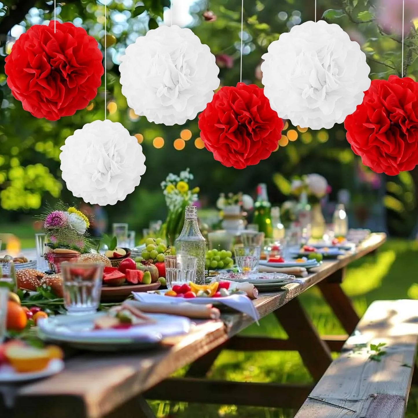 BEISHIDA Hot Pink Tissue Hanging Paper Flowers Ball Decorations Set for Mother's Day Birthday Valentine's Day Anniversary Bridal Baby Shower Wedding Backdrops Home Outdoor Party Supplies(13 Packs)