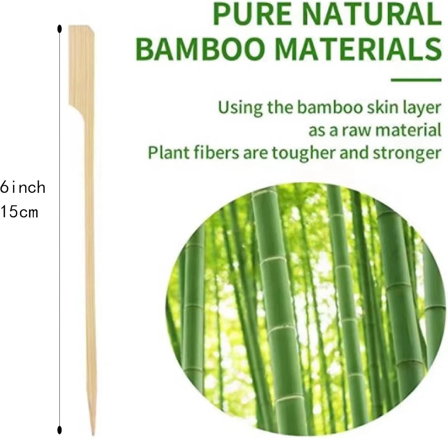 4.7 Inch Bamboo Skewers, 300 PCS Bamboo Paddle Wood Picks, Toothpicks for Appetizers, Cocktail Picks for Drinks, Food Picks, BBQ, Sandwich, Barbecue Snacks.
