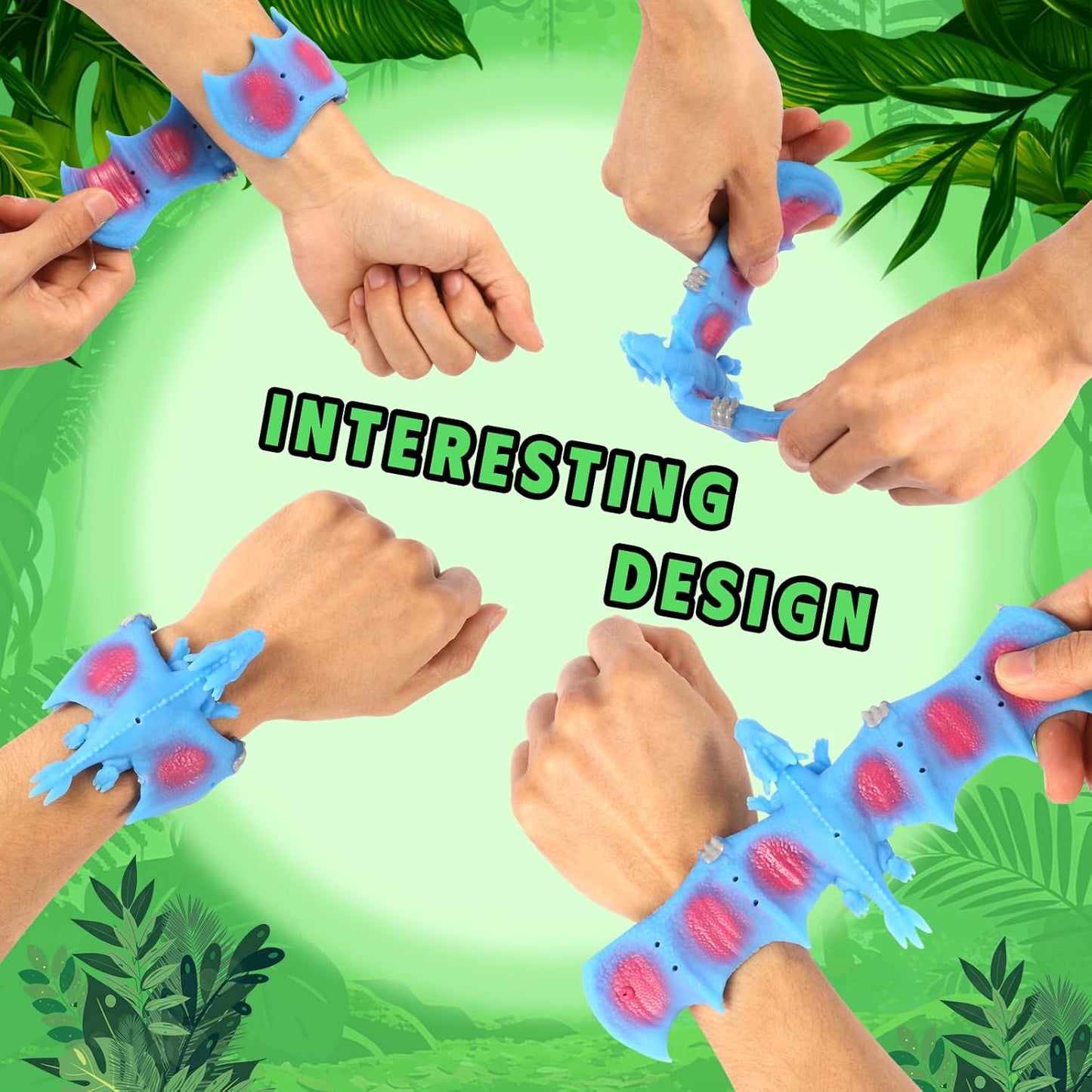 Dinosaur Slap Bracelets，Animals Slap Bracelets for Kids Girls Boys Easter Birthday Party Favors 3PCS