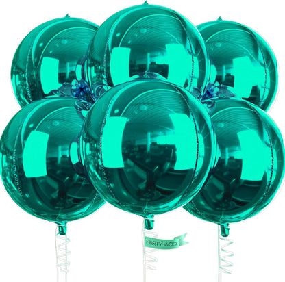PartyWoo Metallic Gold Foil Balloons 20pcs Different Sizes Pack of 22 15 10 Inch Large Round Foil 4D Inflatable Mirror Ball Mylar Balloons for Graduation Birthday Baby Shower Party Decorations