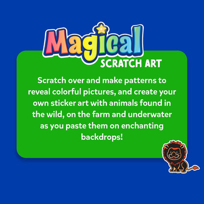 Skillmatics Scratch Art Book for Kids - Unicorns & Princesses, Craft Kits & Supplies, 30+ Scratch Stickers, Travel Toys, DIY Kit, Gifts for Girls & Boys Ages 3, 4, 5, 6, 7, 8
