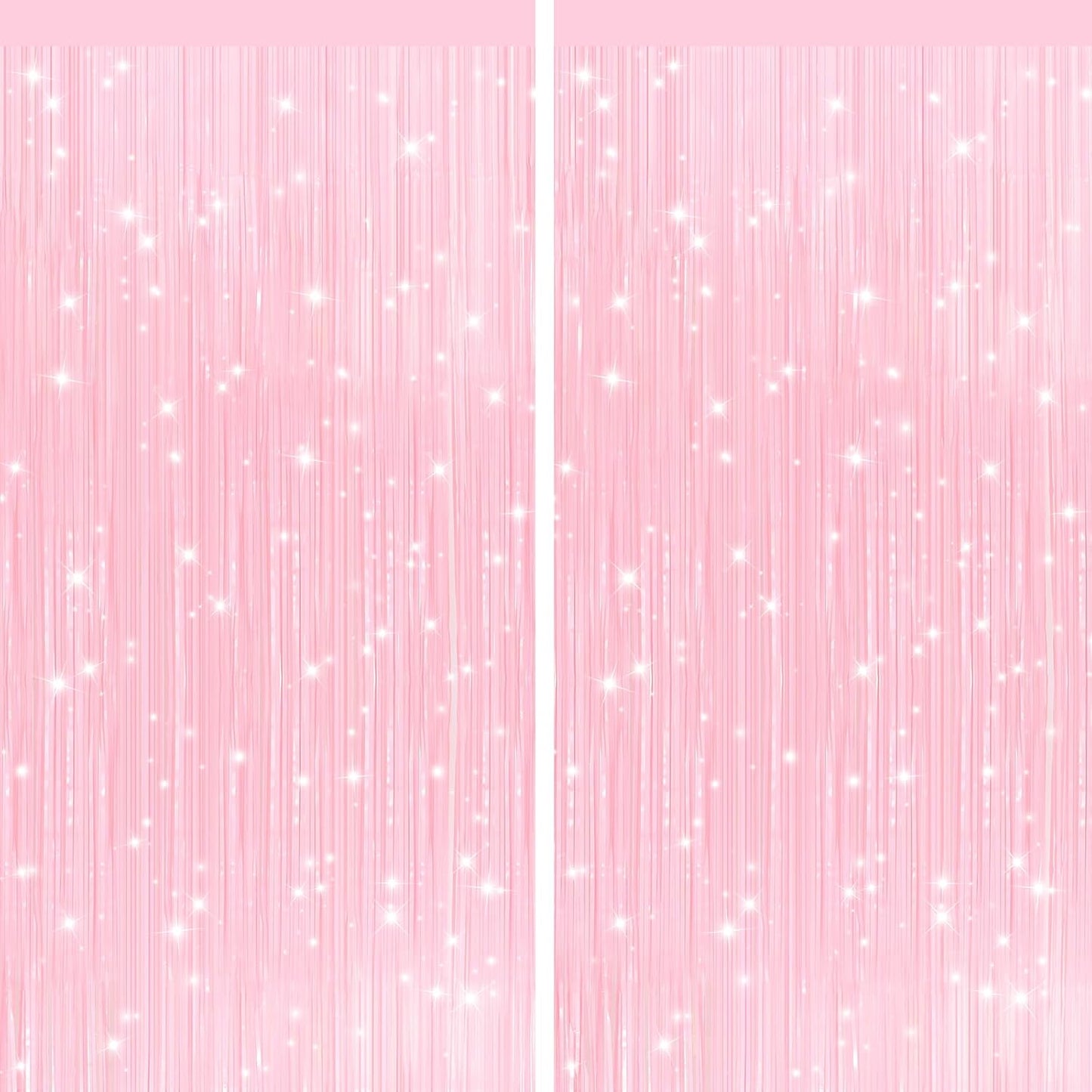 GCB 2Pack Black Metallic Tinsel Foil Fringe Curtains, Black Foil Curtain Backdrop, Photo Booth Props for Birthday Wedding Baby Shower Bachelorette Xmas Celebration Party Decorations Door Streamers