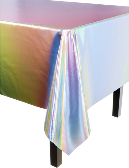 12-Pack Premium Plastic Tablecloth 54in. x 108in. Rectangle Table Cover - Dark Blue - Colors A