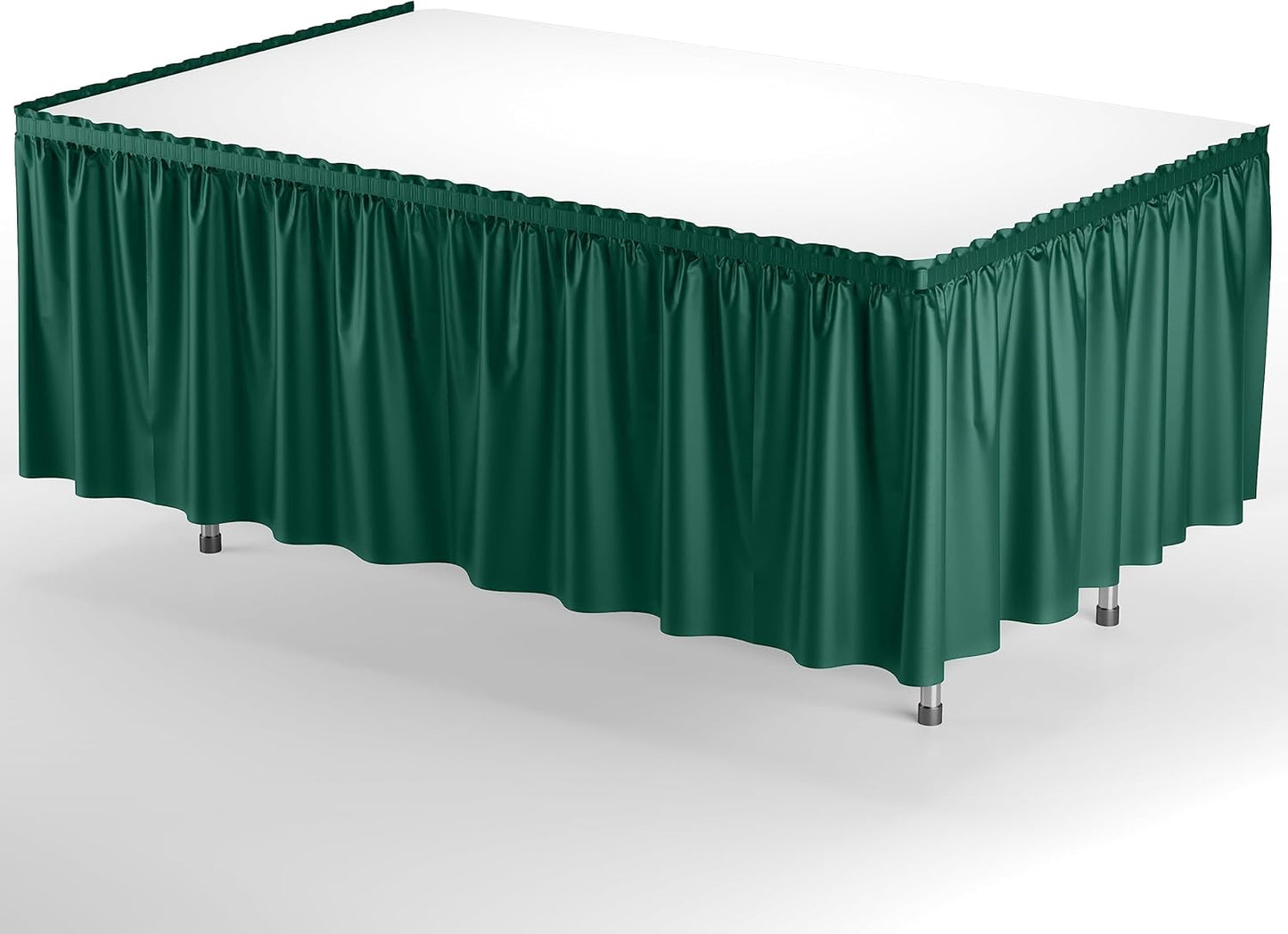 Exquisite Ruffle Table Skirt Black 6 Pack 14 Ft Long Table Skirts for Rectangle Tables 6ft Plus or Round Tables Skirts with Adhesive Strip for Gender Reveal Decor & Happy Birthday Parties