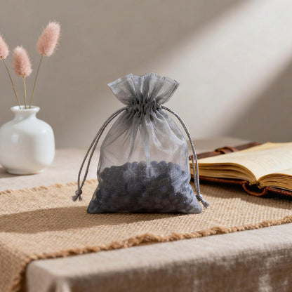 100PCS White Organza Bags, 4x6 Inch Small Mesh Bags Drawstring, Jewelry Gift Bags for Easter, Party, Festival, Bathroom Soaps, Makeup
