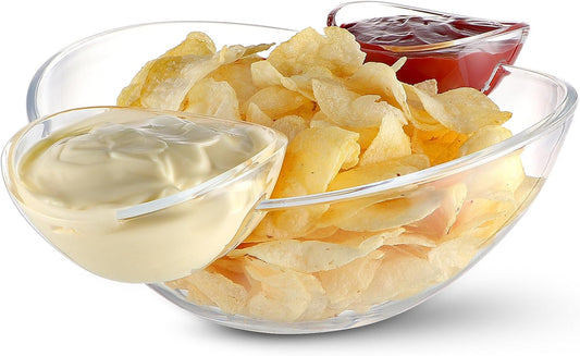 MOLIGOU Chip and Dip Bowl Set, Chip Serving Bowl for Parties, Chips and Dip Serving Dish