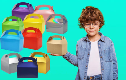 The Dreidel Company Gable Treat Boxes, Party Favors, 6.25" x 3.5" x 3.5" Inch Box, 25-Pack (Assorted)
