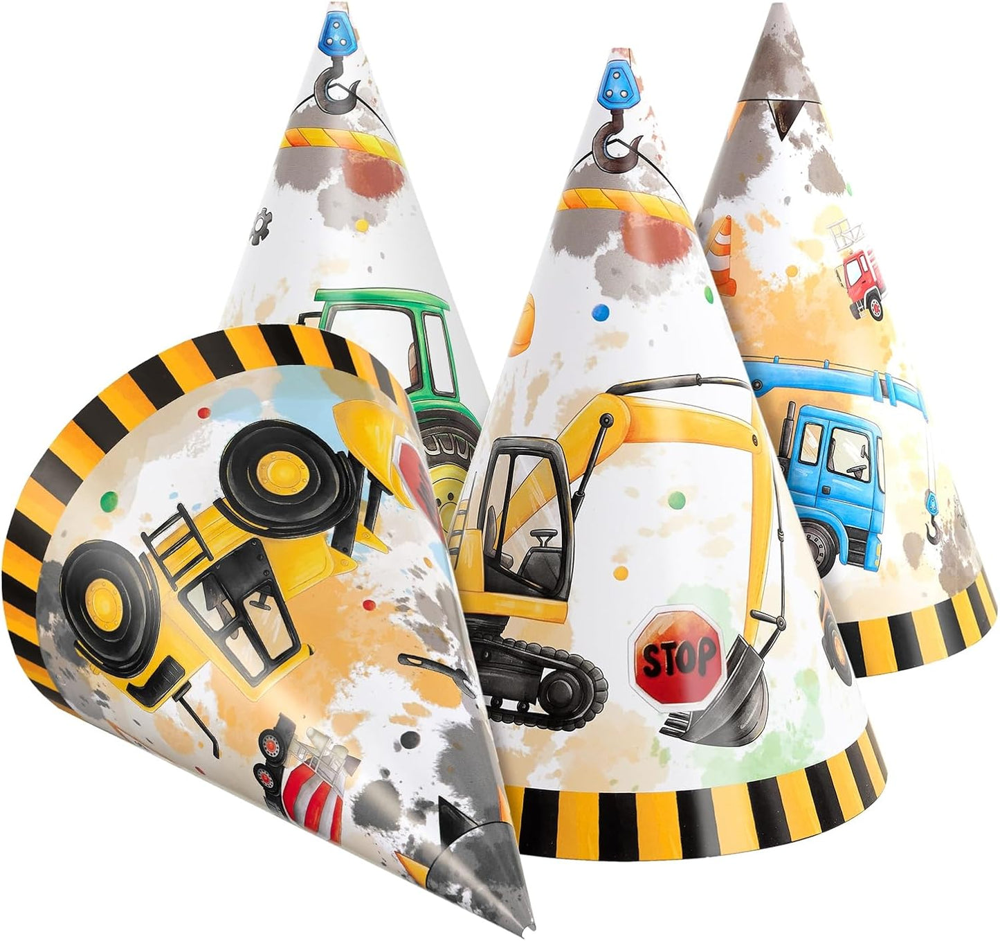 WERNNSAI Birthday Party Hats - 12 Pcs Birthday Party Supplies Cone Hat Headbands Colorful Paper Party Hats for Kids