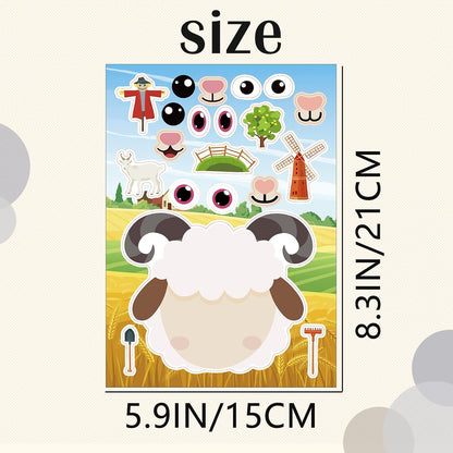 24 Sheets Cupcake Make a Face Sticker Sheets for Kids Todders Activities, Make Your Own Stickers for Kids Birthday Party Favor Supplies Craft