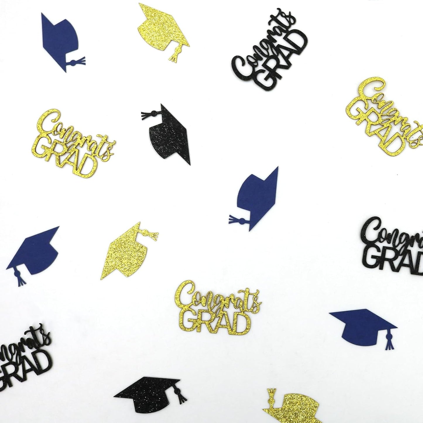 200PC Gold Graduation Confetti Class of 2026 Congrats Grad Confetti for Table Grad Cap Scatters for Graduation party decorations 2026