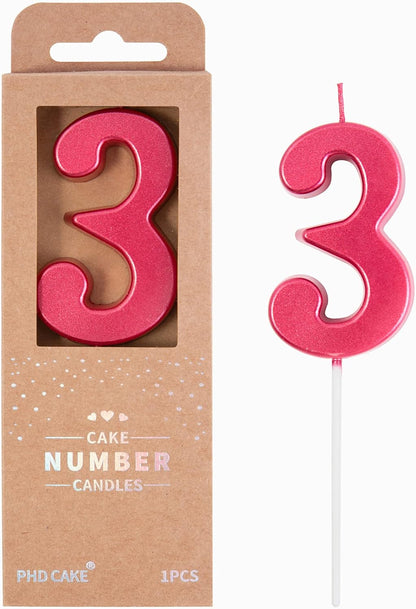 PHD CAKE 2.76 Inch Modern Gold 2 Number Birthday Candles, Gold Number Candles, Cake Number Candles, Party Celebration