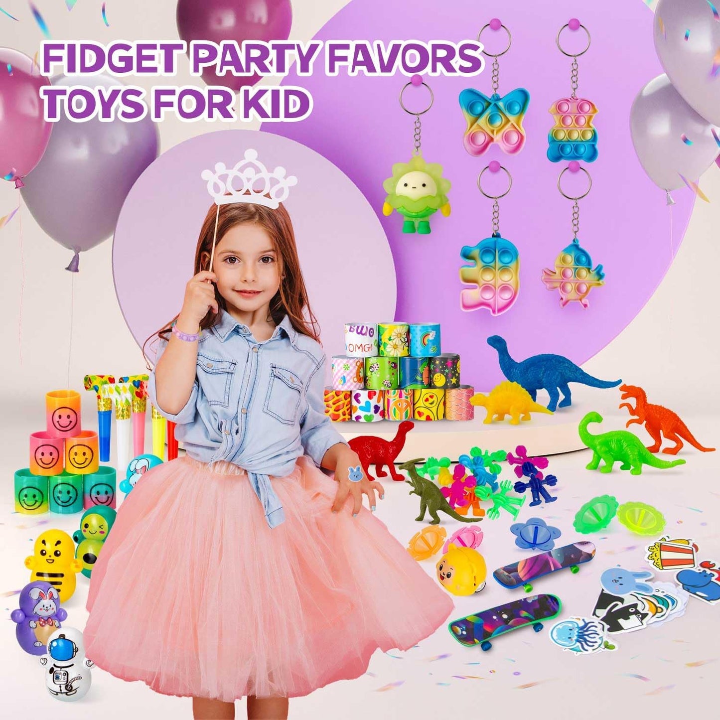 Party Favors for Kids 4-8,8-12,179 Pcs Goodie Bags Stuffers for Kids,Pinata Stuffers,Treasure Box Toys for Classroom,Pop It Fidget Toys,Fidget Toys Bulk,Carnival Prizes,Treasure Chest Prizes