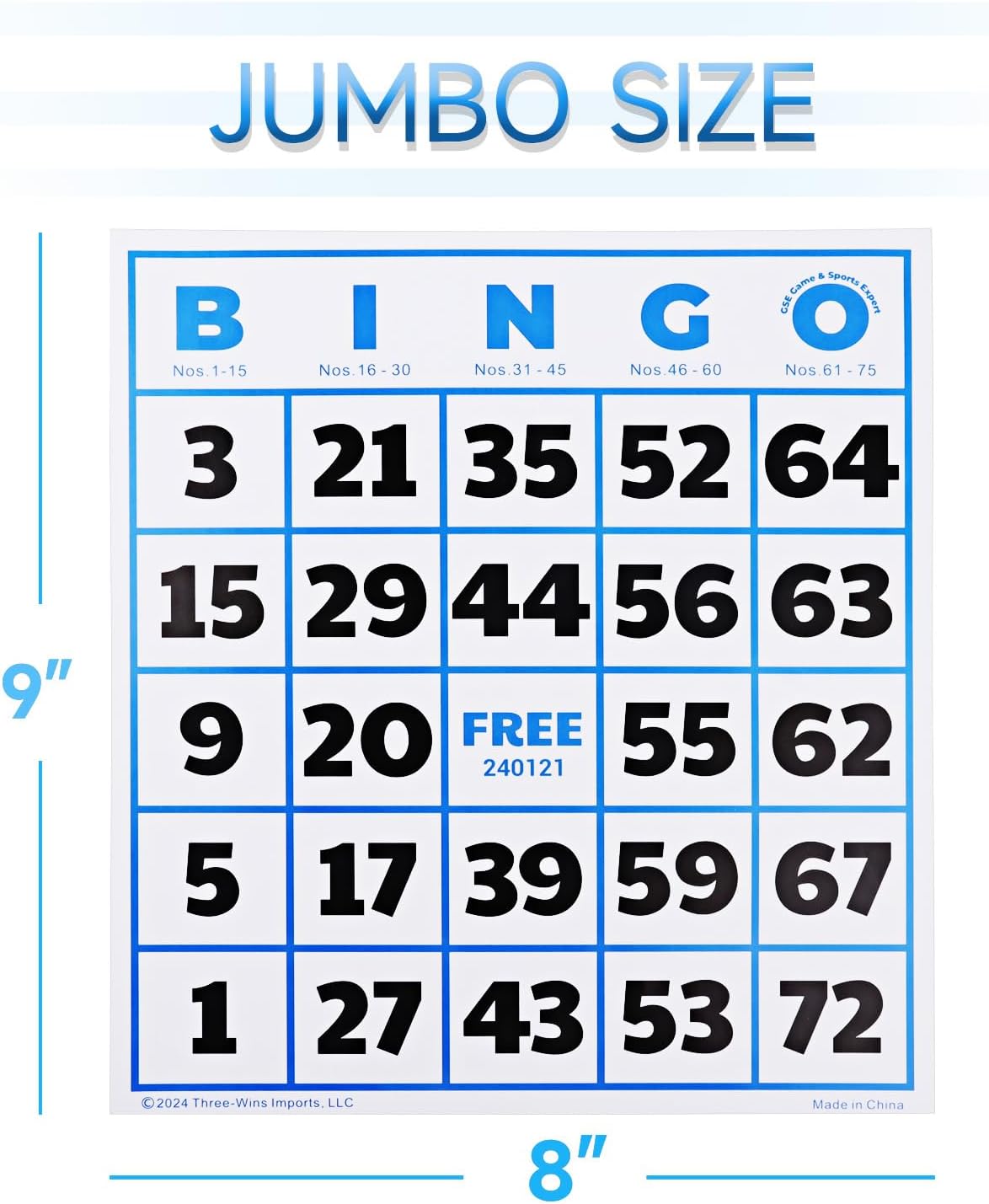 GSE Games & Sports Expert 100-Pack Multi-Color Bingo Game Cards with Easy Read Numbers, Reusable Paper Bingo Sheets for Large Groups, Family/Friend Parties