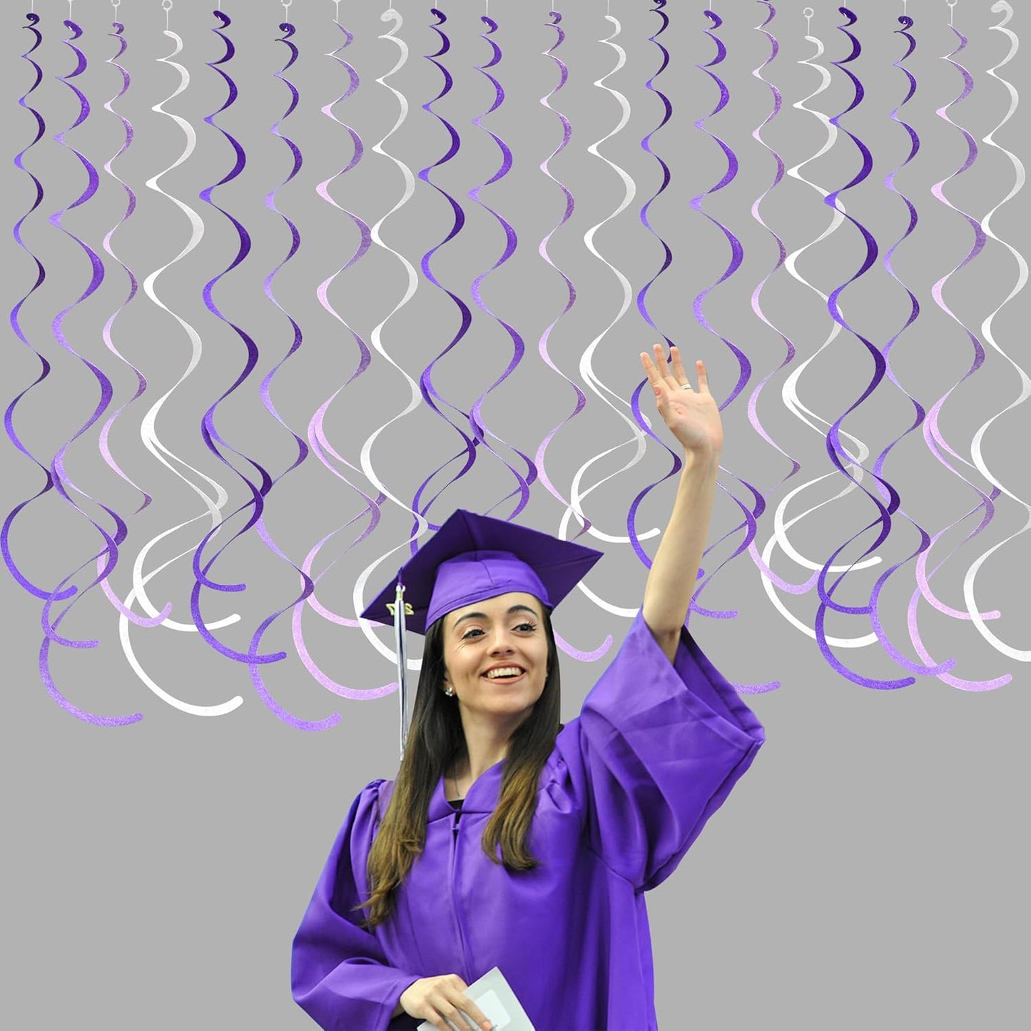 36 Pcs Blue Hanging Swirl Decorations Ombre Royal Blue White Felt Swirl Streamer Spiral Ceiling Garland for Birthday Wedding Baby Shower Graduation Under The Sea Nautical Ahoy Achor Party Supplies