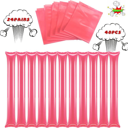 Civaner 48 Pcs Thunder Stick Team Spirit Boom Stick Cheering Accessories Cheerleading Spirit Noise Maker Plastic Clapper Inflatable Noise Maker Sports Supply(Orange)