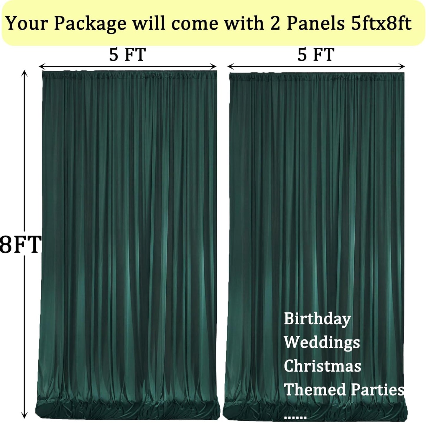 10ftx10ft Black Backdrop Curtains for Weddings Parties, Wrinkle Free 2 Panels Silky Polyester Photo Backdrop Drapes Back Drop Cloth Drapery for Birthday Mother'sDay Photography Background