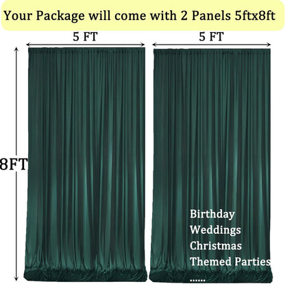 10ftx10ft Black Backdrop Curtains for Weddings Parties, Wrinkle Free 2 Panels Silky Polyester Photo Backdrop Drapes Back Drop Cloth Drapery for Birthday Mother'sDay Photography Background