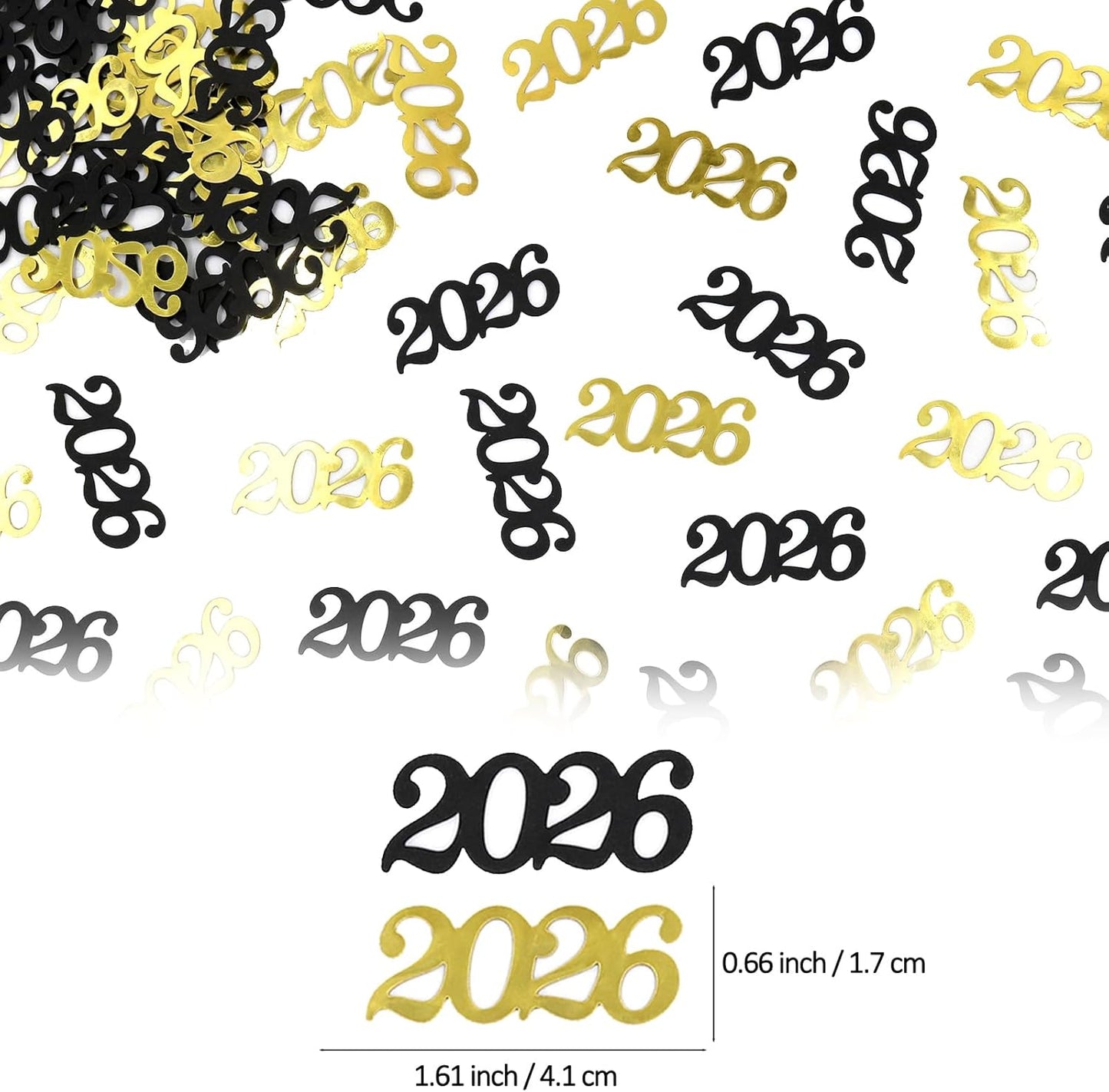 Gold Graduation Confetti Class of 2026, Glitter 2026 Confetti 120pcs for Graduation Party Decorations and New Years Eve Party Supplies 2026.