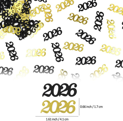 Gold Graduation Confetti Class of 2026, Glitter 2026 Confetti 120pcs for Graduation Party Decorations and New Years Eve Party Supplies 2026.