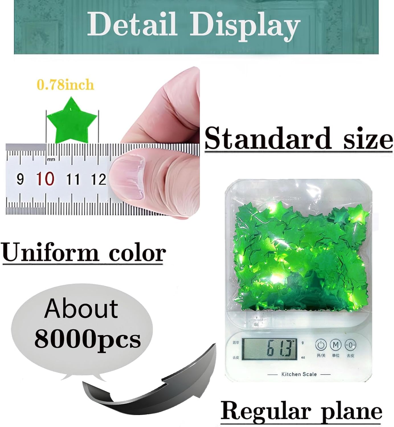 Rainbow Star Metallic Foil Confetti 8000 Pcs Shiny Star Table Confetti for Fill Balloon Wedding Graduation Party Decorations,60g of pack