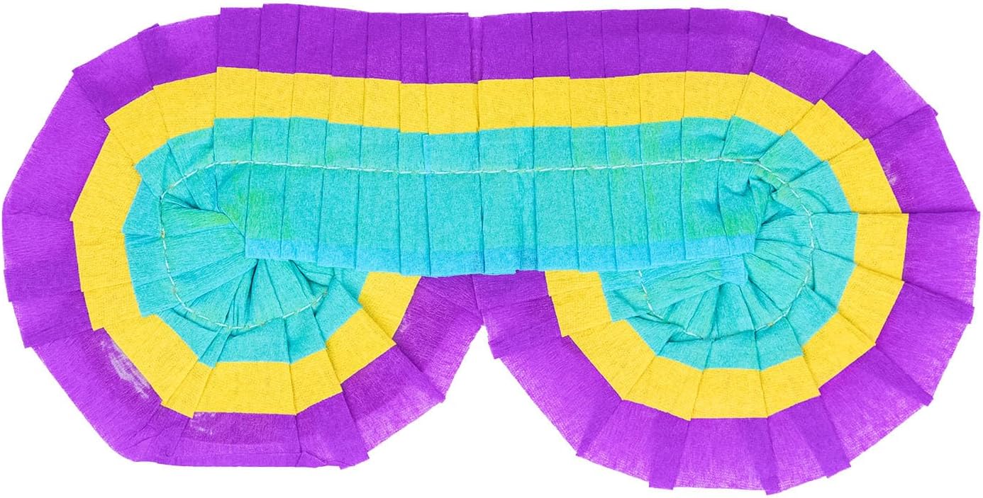 Multicolor Paper Pinata Blindfold (7.5" x 6.25") - Ideal for Kids' Birthday Parties & Celebrations, 1 Pc.