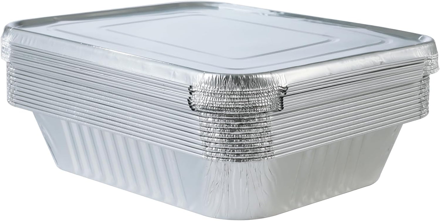 Waytiffer Aluminum Pans 9x13 Disposable Foil Pans (10 Pack) Half Size Deep Steam Table Pans Extra Thick for Baking, Cooking, Roasting, Heating, Serving & Lining Steam-Table Trays