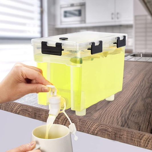 2.5 Gallon Drink Dispenser For Fridge,Beverage Dispenser With Spigot. Milk,Lemonade Dispenser,Juice Containers With Lids For Parties And Dairly Use,100% Sealed And Filter screen（1+1.5）Gallon