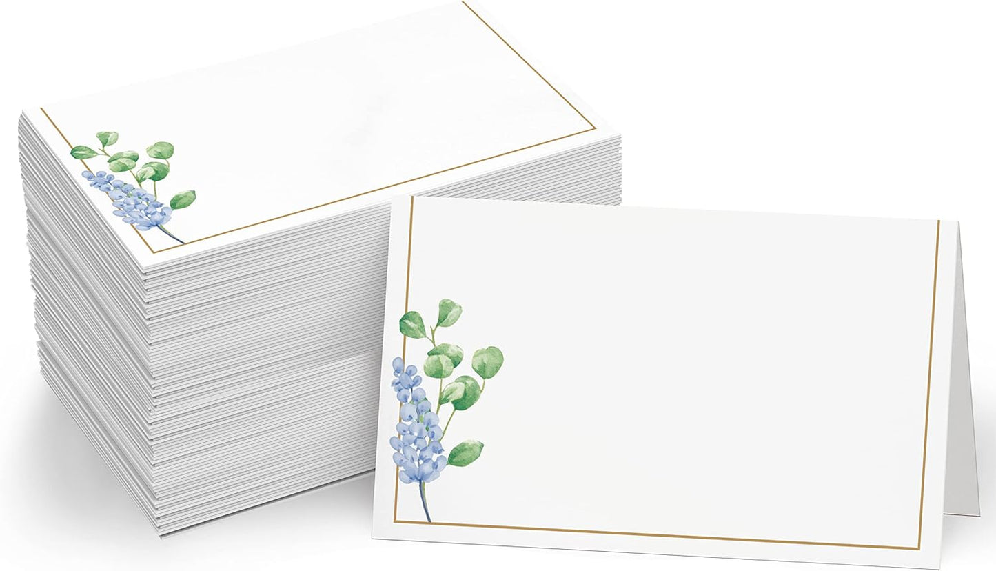 Gethelud 110 PCS Tent Cards, Small Blank Place Cards Delicate Seating Cards Blank Name Cards Escort Cards for Wedding, Table, Dinner Parties, Receptions (Each Measures 2” x 3.5”)