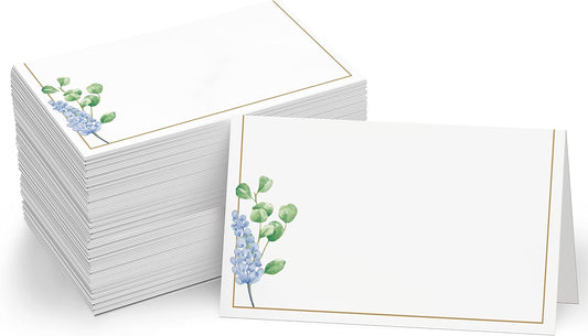 Gethelud 110 PCS Tent Cards, Small Blank Place Cards Delicate Seating Cards Blank Name Cards Escort Cards for Wedding, Table, Dinner Parties, Receptions (Each Measures 2” x 3.5”)