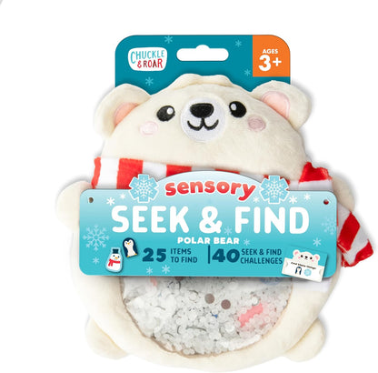 Chuckle & Roar Sensory Seek & Find Scavenger Hunt Bear – Plush Travel Toy with Hidden Objects, 40 No-Reading Challenge Cards, Sensory Activity for Focus & Calm, Toddler Gift Ages 3+