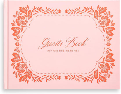 &And Per Se White Wedding Guest Book with Photo Spots – Elegant Hardcover Sign-in Book for Weddings, Baby Showers & Special Events – Blank & Lined Memory Keepsake Album