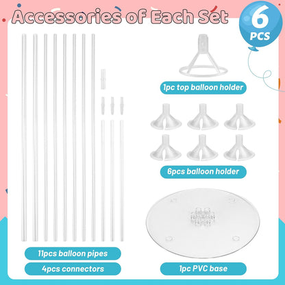 JOYYPOP 4 Sets Balloon Stand Kit For Table, Balloon Sticks with Base Birthday Graduation Party Decorations Wedding