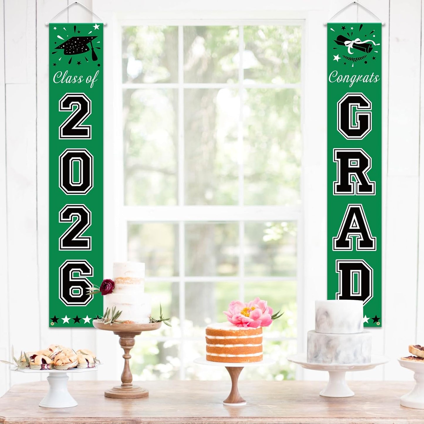 DAZONGE 2026 Graduation Decorations Blue, Congrats Grad Porch Banner for Any Schools or Grades 2026 Graduation Party Decorations