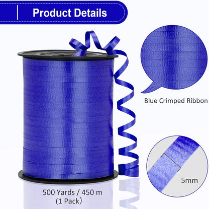 Black Ribbon - 500 Yard Crimped Curly Ribbon for Gift Wrapping, Balloons, Graduations, Halloween, Birthday Parties
