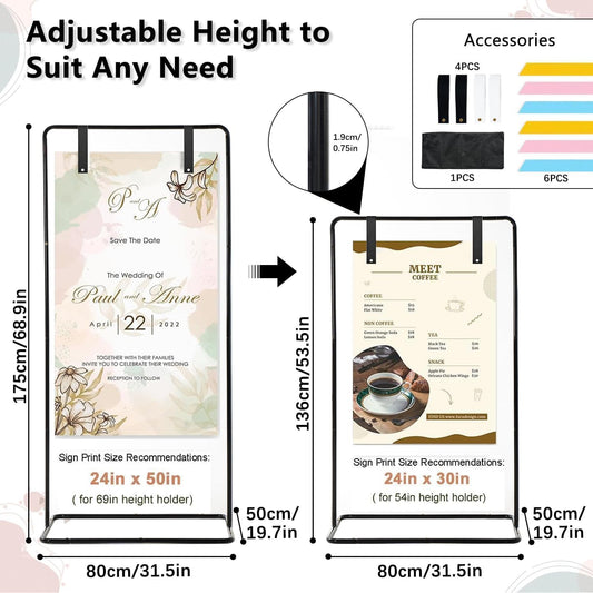 Wedding Welcome Sign Stand, 69" Wedding Sign Holder for Seating Charts ,Welcome to Our Wedding Sign Stand for Event Decor,Welcome Sign Stand for Party to Welcome Guests