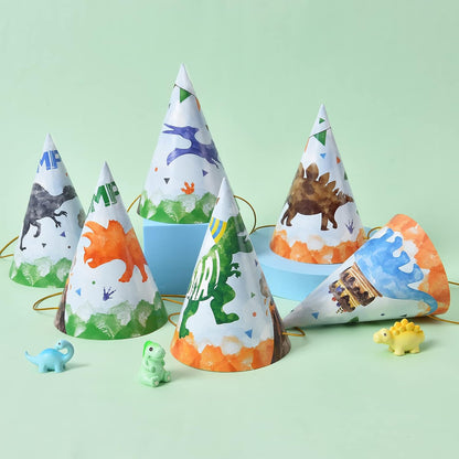 WERNNSAI Birthday Party Hats - 12 Pcs Birthday Party Supplies Cone Hat Headbands Colorful Paper Party Hats for Kids