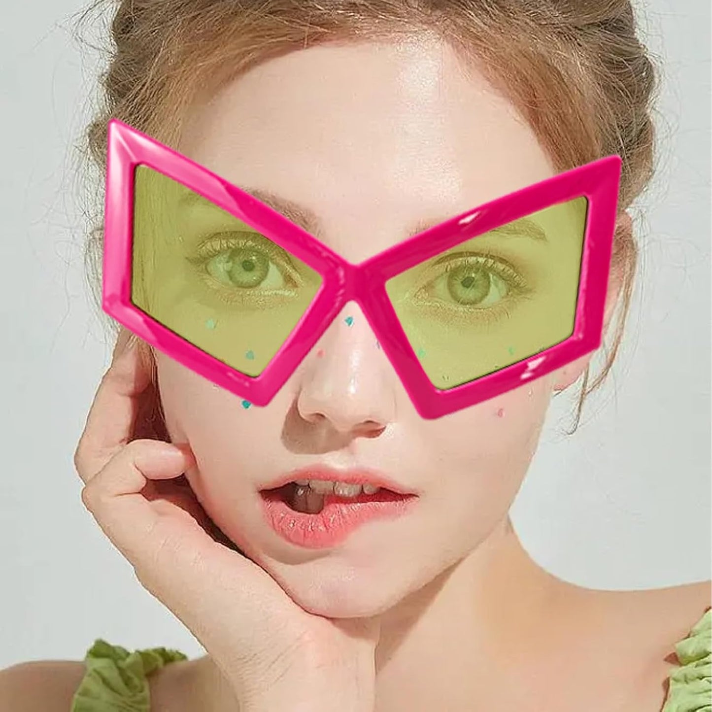 Funny Oversized Party Glasses Sunglasses Max Width 5.9", Hilarious Costume Accessories for Birthdays, Dance Parties