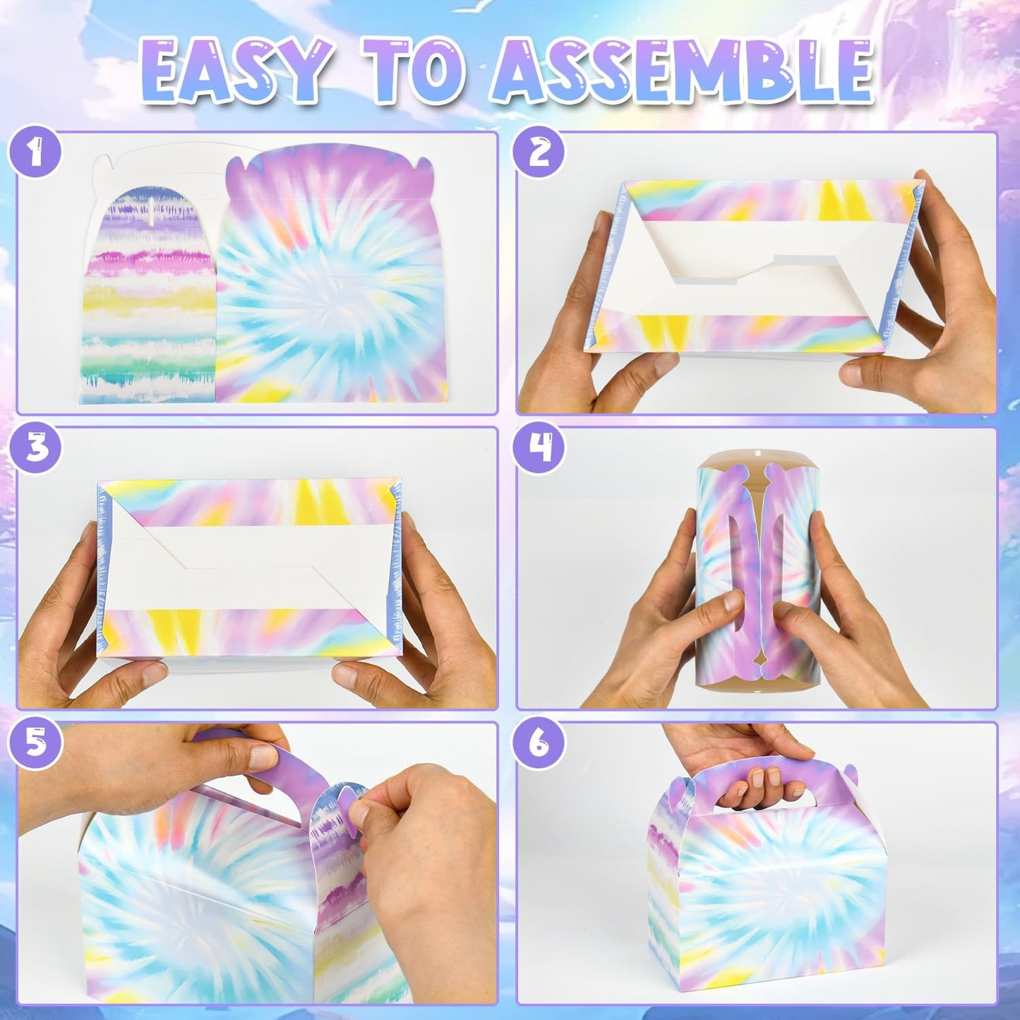 DjinnGlory 36 Pack White Party Favor Treat Boxes with Handle, DIY Paper Boxes for Baby Shower, Birthday, All Occasion, Small Gable Boxes for Small Business 6.18 x 3.58 x 3.38 Inches