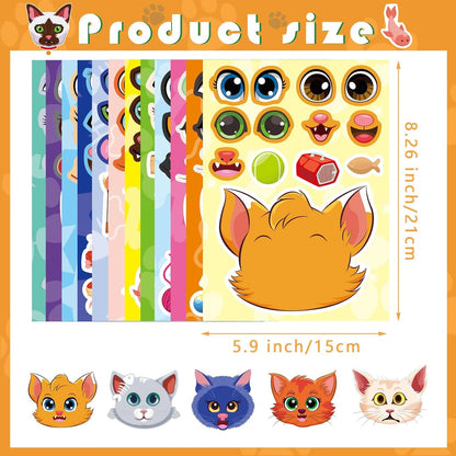 24 Sheets Make-a-face Cupcake Stickers Make Your Own Dessert Stickers Mix and Match Sweets and Fruit Treats Party Favor Supplies for Kids Ice Cream Sticker Games Birthday DIY Art Crafts