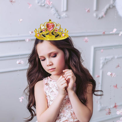 10 Pcs Royal King Crown Set for Kids Queen, Prince, and Princess Crown Plastic King Crown Jeweled Costume Accessory for Party Prom Adult Boy Girl