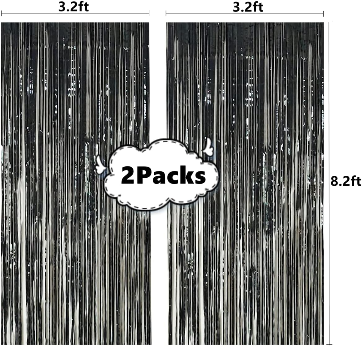 i-CHONY 2 Pcs 3.2ft x 8.2ft Champagne Gold Metallic Tinsel Foil Fringe Curtains Photo Booth Backdrop for Baby Shower Birthday Wedding Holiday Celebration Bachelorette Party Decorations
