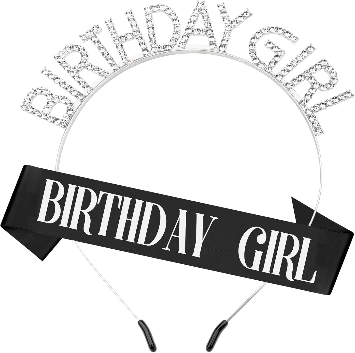 Birthday Sash & Crown for Women - Tiara Headband, Girls' Decorations Accessories
