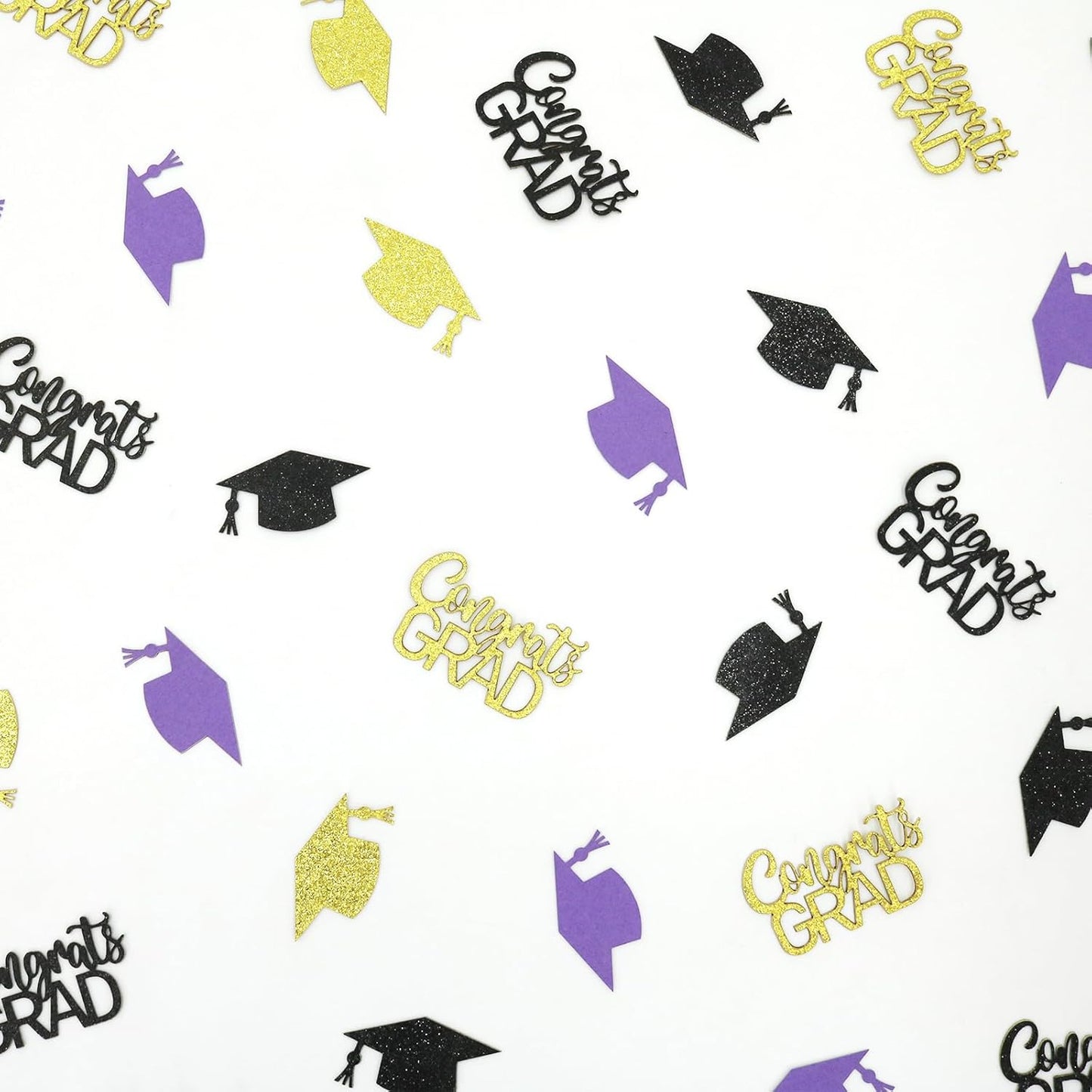 200PC Gold Graduation Confetti Class of 2026 Congrats Grad Confetti for Table Grad Cap Scatters for Graduation party decorations 2026