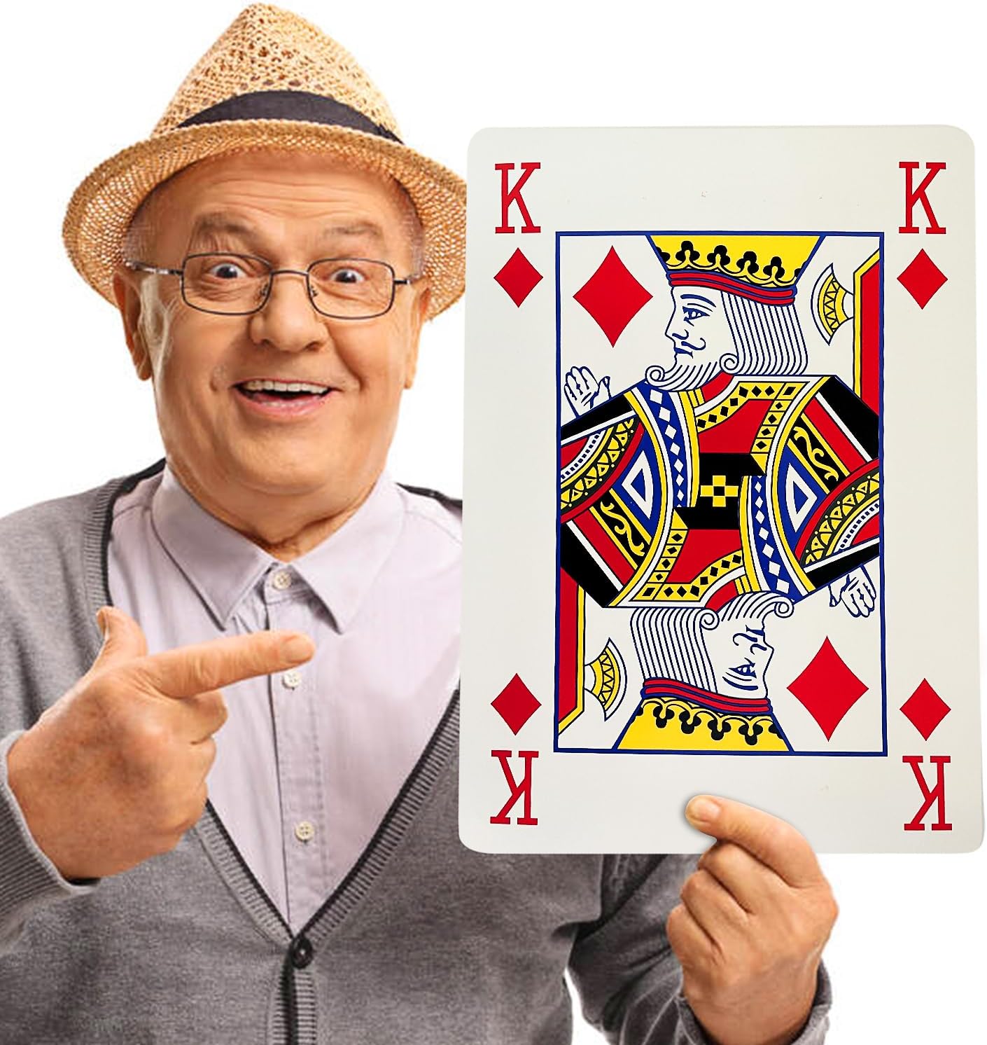 Jumbo Playing Cards, 8 x 11 Inches Giant Playing Cards for Family Game Night, Extra Large Casino Party Decoration for Adults