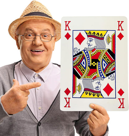 Jumbo Playing Cards, 8 x 11 Inches Giant Playing Cards for Family Game Night, Extra Large Casino Party Decoration for Adults