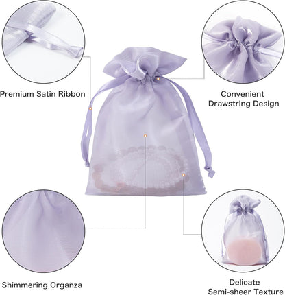QIANF 20 Pcs Peacock Blue Small Organza Bags 3X4 inch for Wedding Favors with Drawstring, Mini Mesh Gift Bags Jewelry Pouch for Candy Bridal Shower Party Favor Baby Shower Christmas