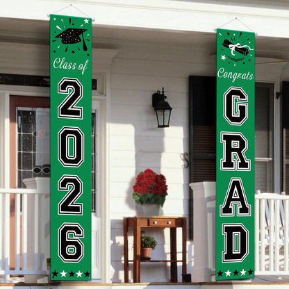 DAZONGE 2026 Graduation Decorations Blue, Congrats Grad Porch Banner for Any Schools or Grades 2026 Graduation Party Decorations