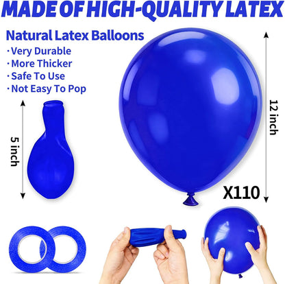 110pcs Black Balloon 12 inch, Black Latex Balloons for Birthday Party Baby Shower Wedding(with 2 Ribbons). - Colors B